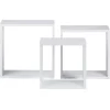 Étagère murale carrée blanche x3