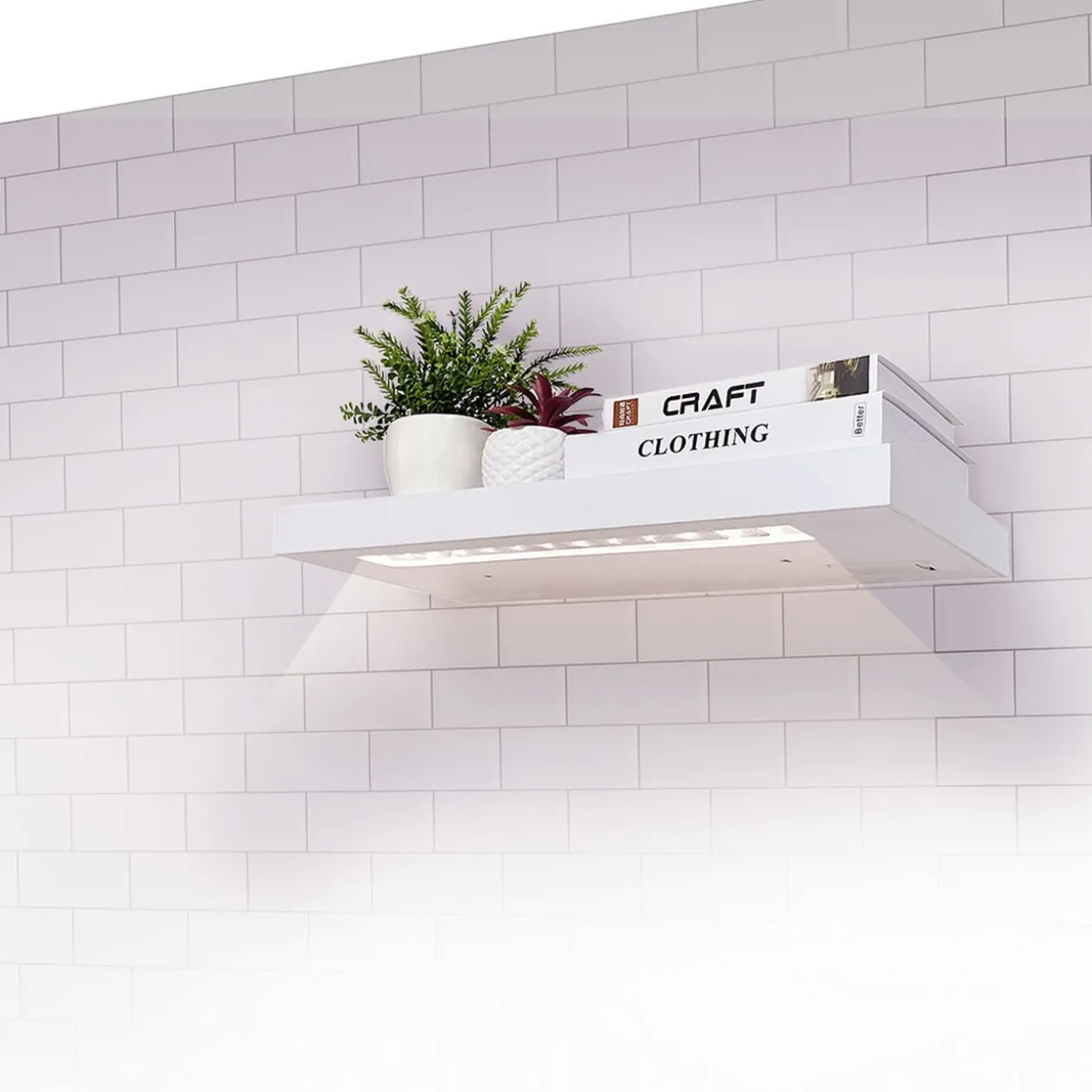 Étagère murale lumineuse à LED L.60 cm