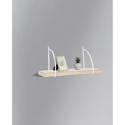 Étagère murale naturel et blanc 52,5x17xH23,7 cm - Ronny