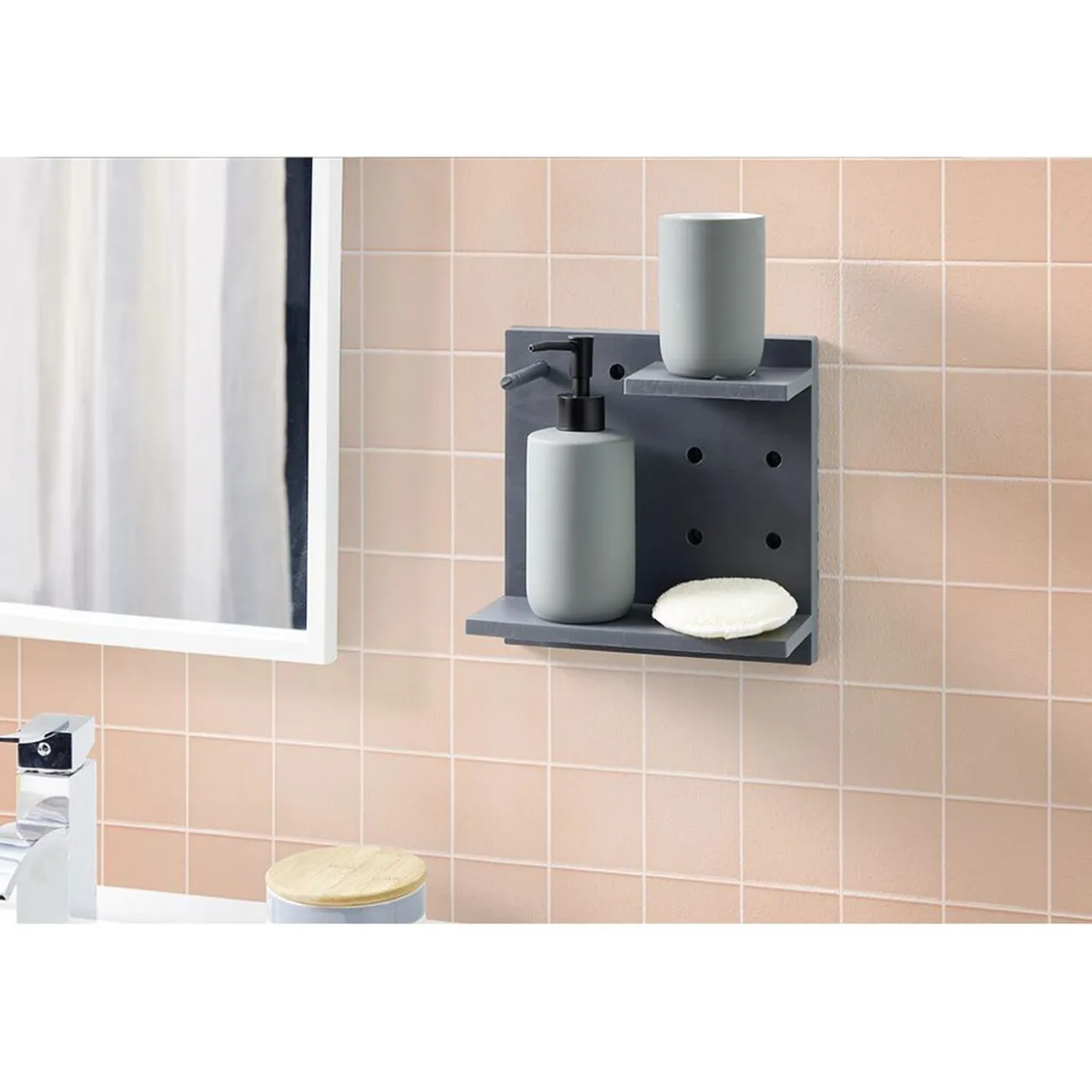 Étagère murale plastique 2 niveaux x2