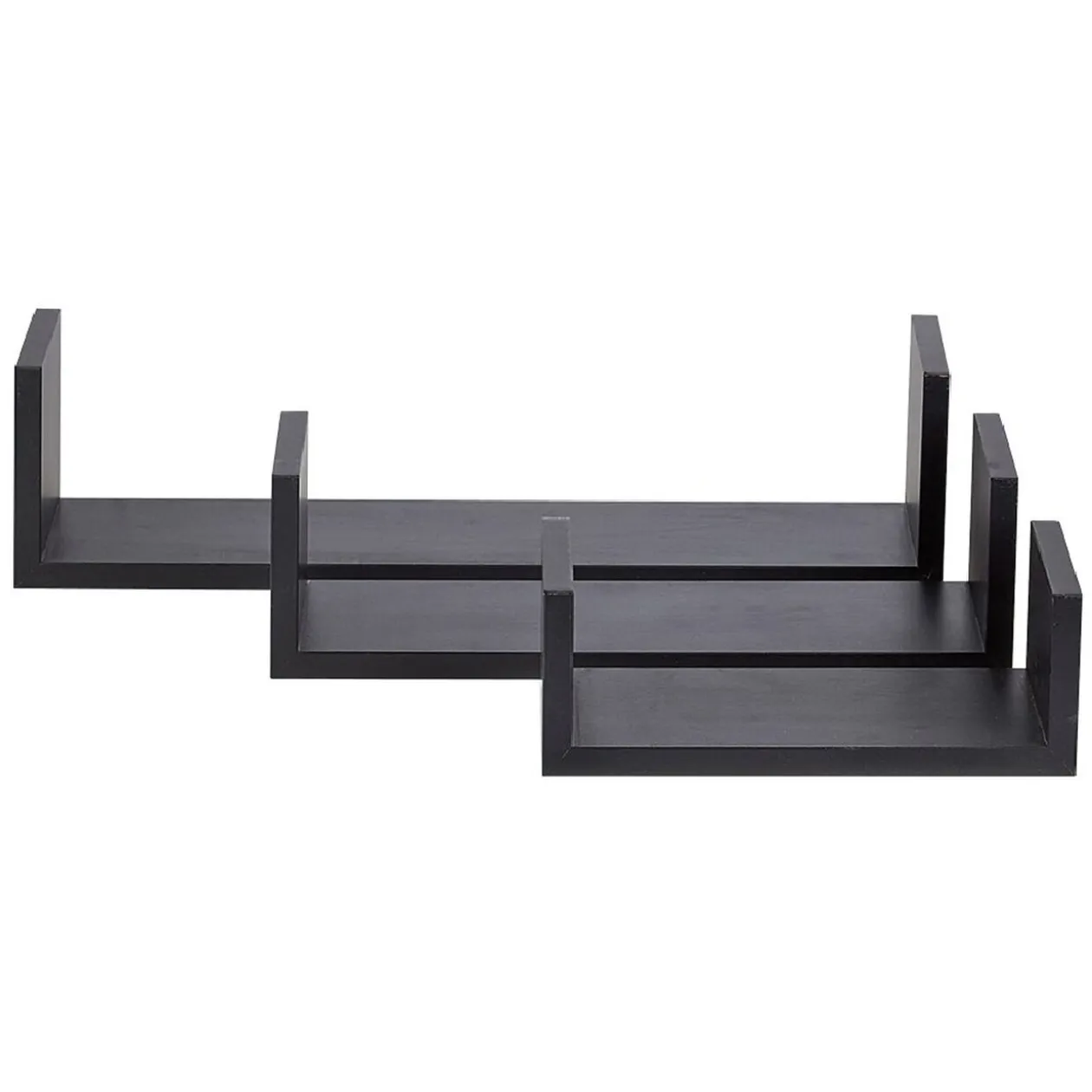 Étagère murale rectangulaire noire x3