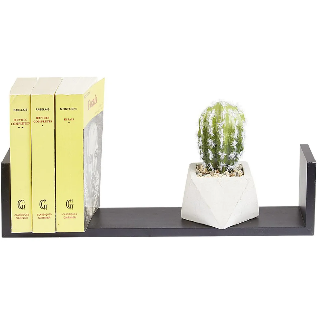 Étagère murale rectangulaire noire x3