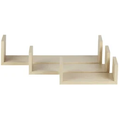 Étagère murale rectangulaire beige x3