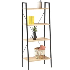 Étagère New York 4 niveaux métal et bois