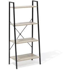 Étagère New York 4 niveaux métal et bois - 60x35xH135cm