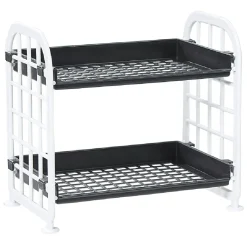 Étagère noire et blanche 2 niveaux