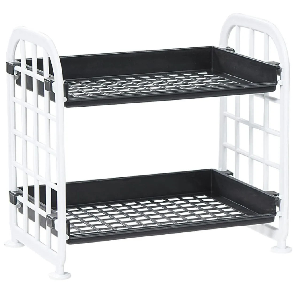 Étagère noire et blanche 2 niveaux