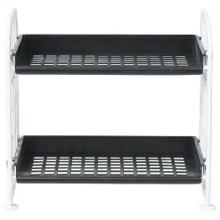 Étagère noire et blanche 2 niveaux