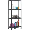 Étagère plastique noir 4 niveaux L60xl30xH138cm