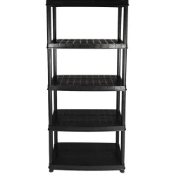 Étagère plastique noir 5 niveaux L71xl35xH180cm