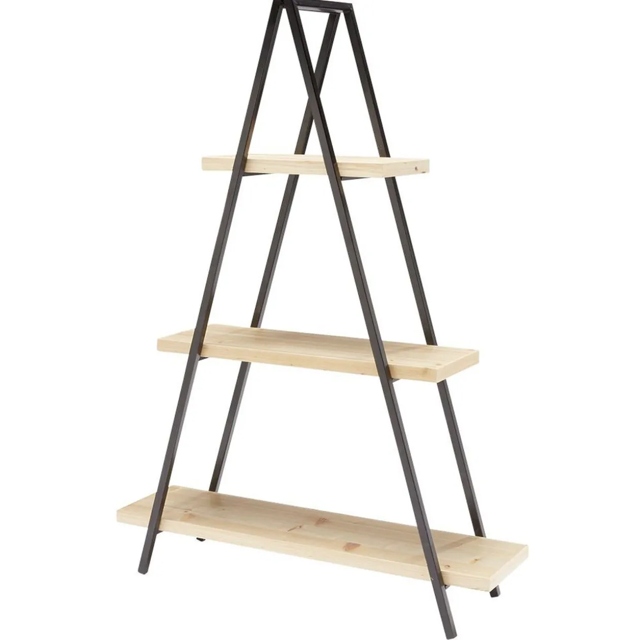 Étagère pyramide 3 niveaux noir naturel