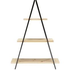 Étagère pyramide 3 niveaux noir naturel