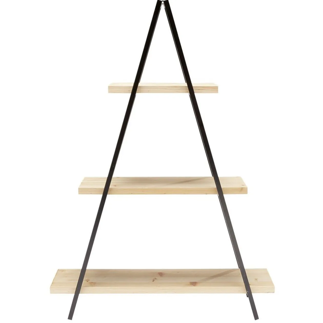 Étagère pyramide 3 niveaux noir naturel