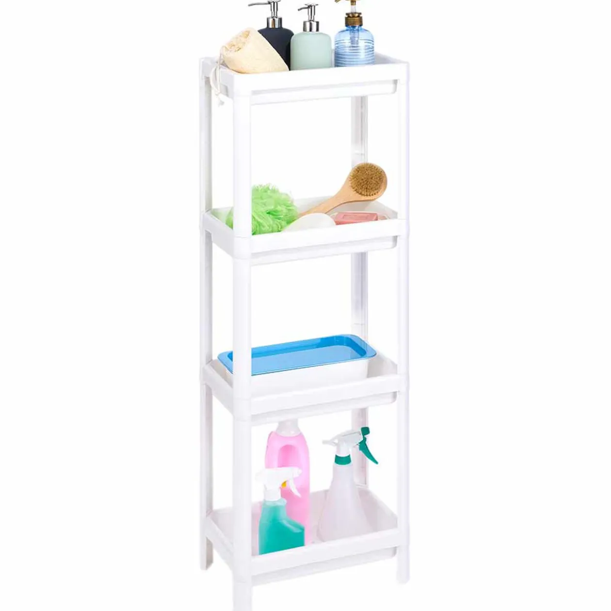 Étagère salle de bain 4 niveaux blanc
