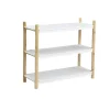 Étagère scandinave bois 3 niveaux blanc et naturel