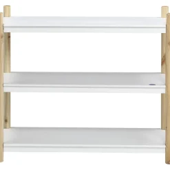Étagère scandinave bois 3 niveaux blanc et naturel