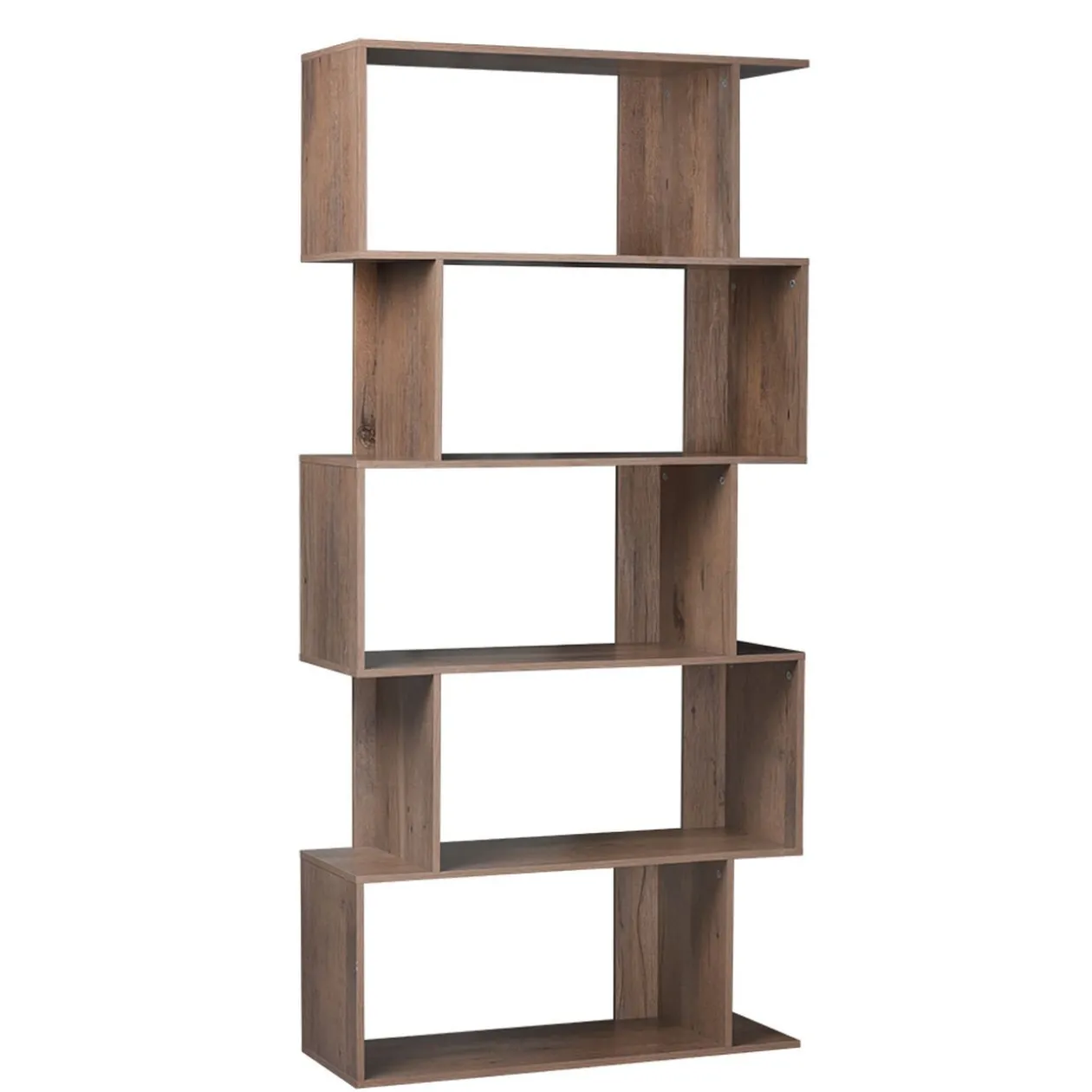 Étagère Séparateur de pièce 5 niveaux marron 80x29xH167,7 cm