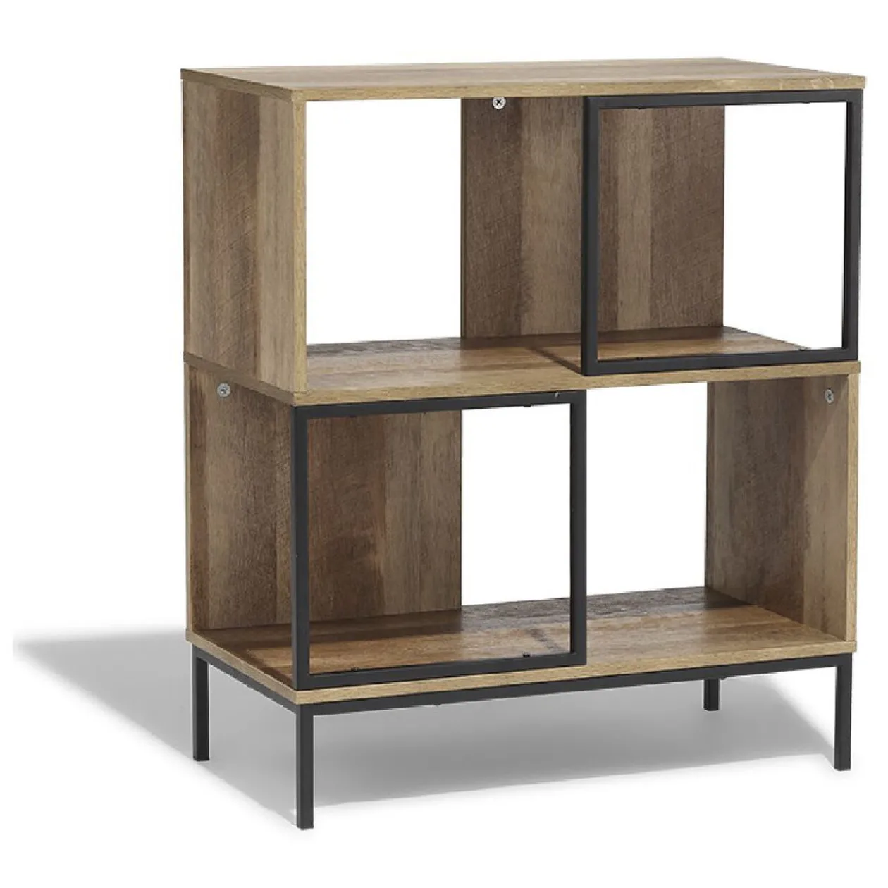 Étagère Stanley 4 casiers noir naturel