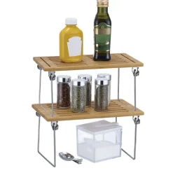 Étagère superposable bambou et métal