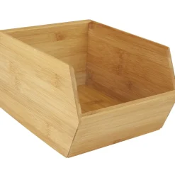 Étagère superposable en bambou marron