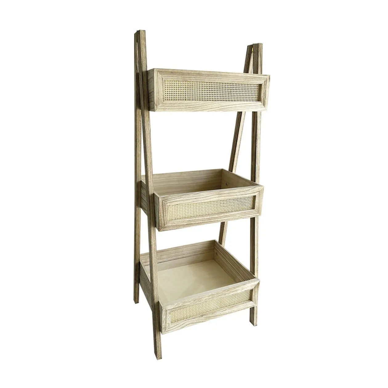 Étagère sur pied 3 niveaux Salomé bois et métal 40xH100x33cm