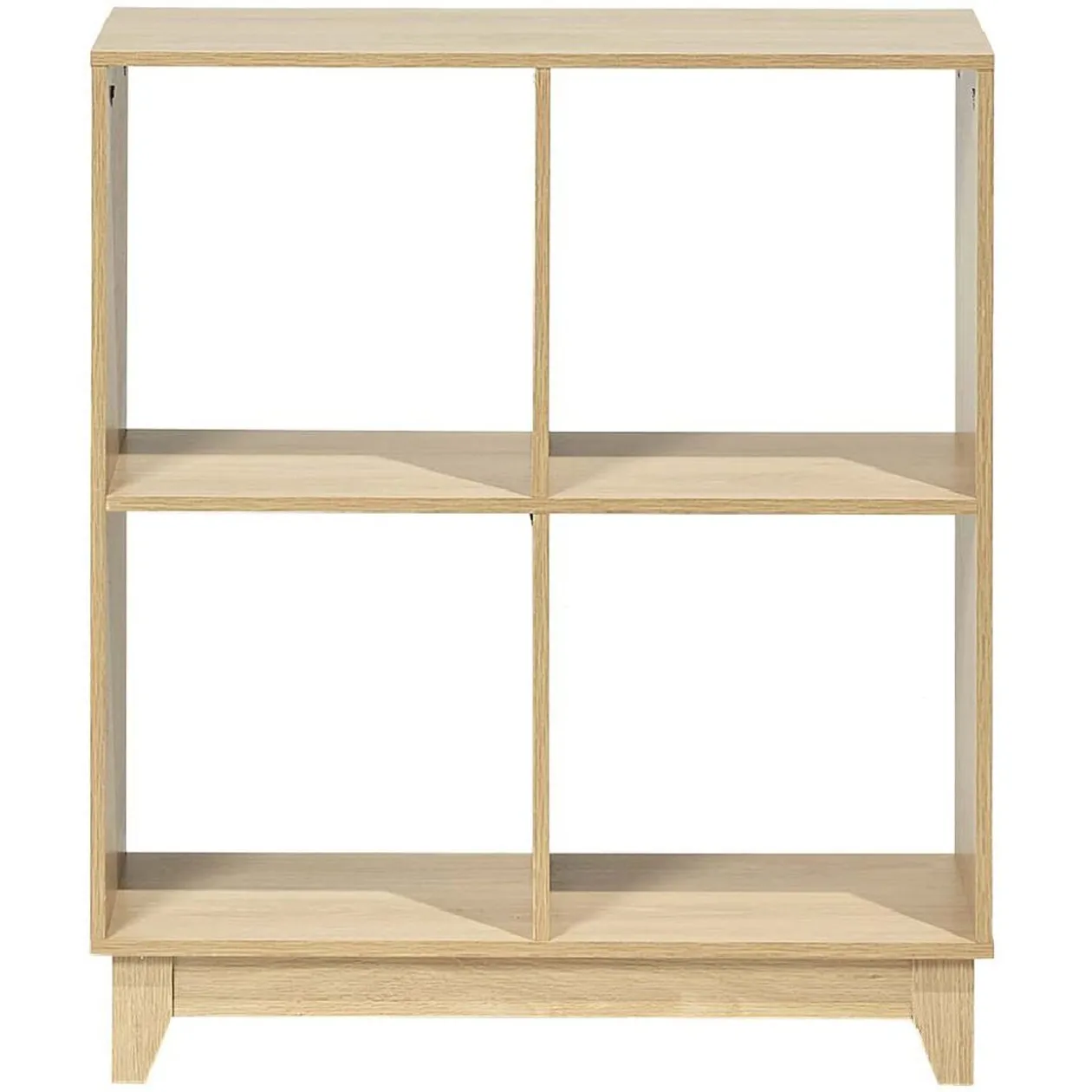 Étagère sur pieds à 4 casiers contreplaqué naturel
