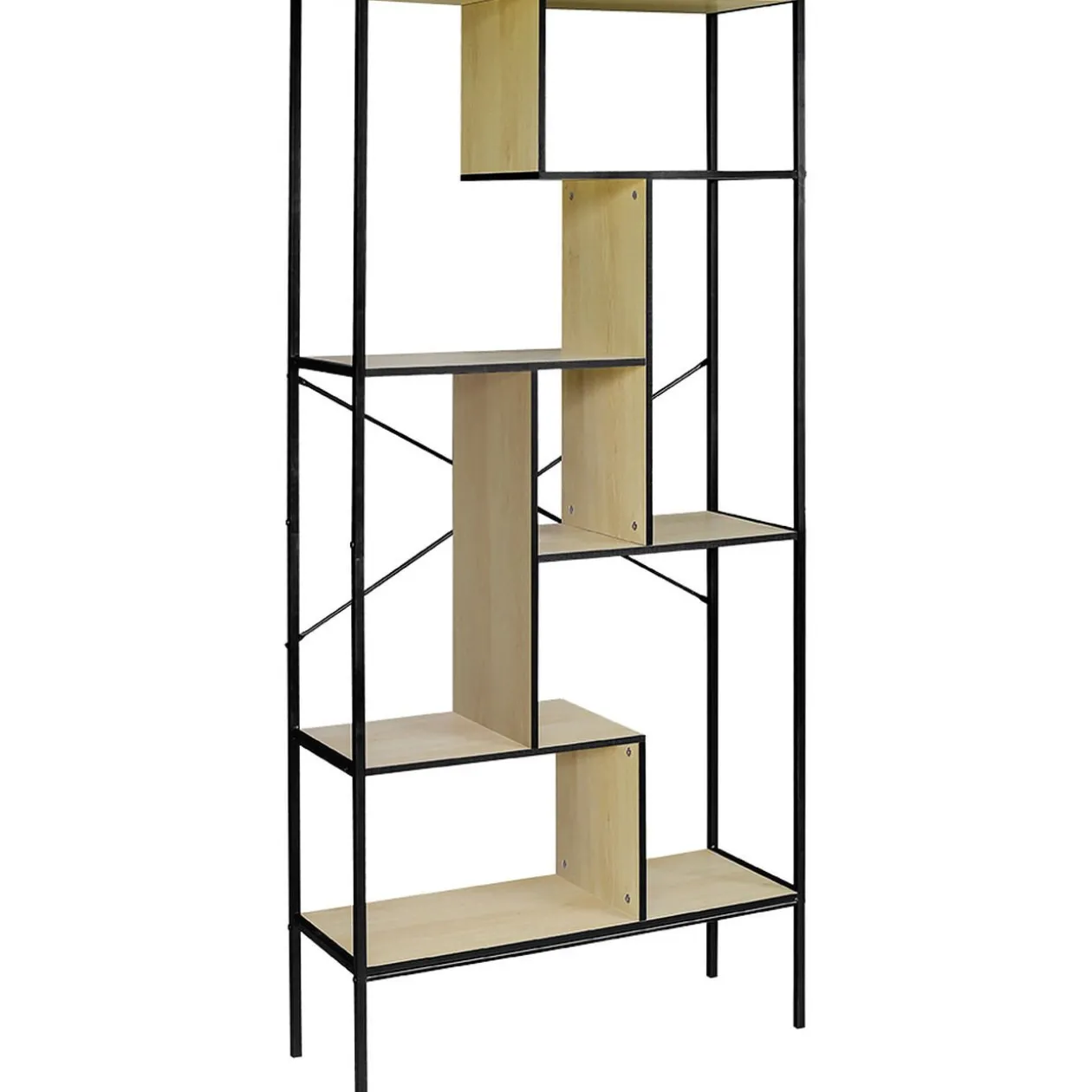 Étagère sur pieds Andy naturel noir