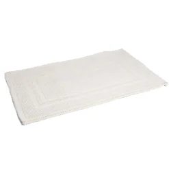 Tapis de bain 100% coton blanc uni 70x50cm