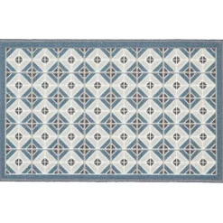 Tapis de cuisine à motif graphique bleu marron 80x50 cm