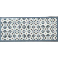 Tapis de cuisine à motif graphique bleu marron 120x50 cm