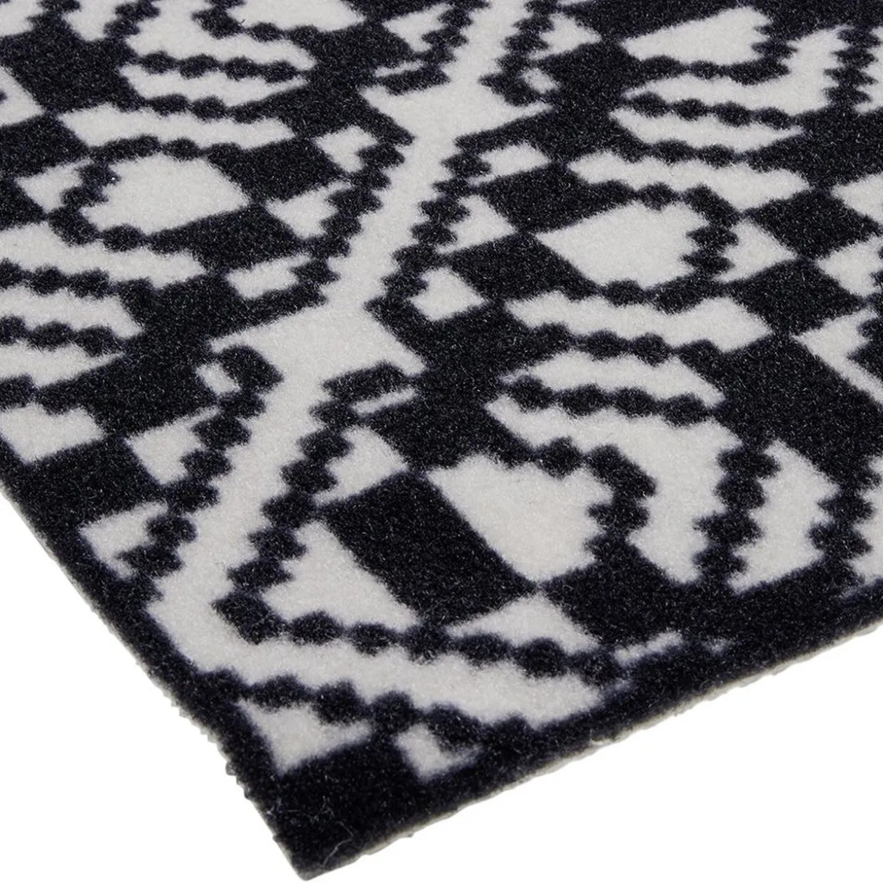 Tapis de cuisine antidérapant absorbant imprimé tomette bleu 120x50cm