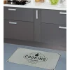 Tapis de cuisine gris polyamide décor Cooking courses 80x50 cm