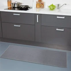 Tapis de cuisine gris uni
