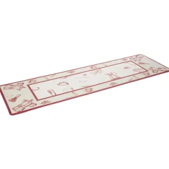 Tapis de cuisine imprimé rouge et blanc 150 x 45 cm
