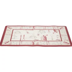 Tapis de cuisine imprimé rouge et blanc 75 x 45 cm