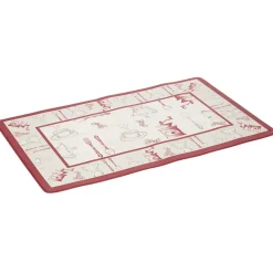 Tapis de cuisine imprimé rouge et blanc 75 x 45 cm