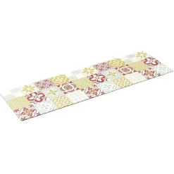 Tapis de cuisine motif carreau de ciment multicolore 45 x 150 cm