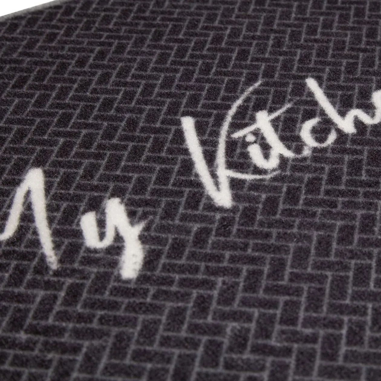 Tapis de cuisine My Kitchen My Rules gris et blanc 120x50 cm