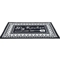 Tapis de cuisine My Kitchen noir et blanc 50x70cm