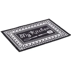 Tapis de cuisine My Kitchen noir et blanc 50x70cm