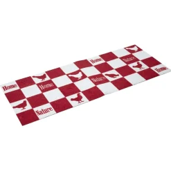 Tapis de cuisine rectangulaire motif quadrillé poule