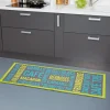 Tapis de cuisine vert gris et bleu