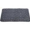 Tapis de salle de bain à mémoire de forme motif galet gris