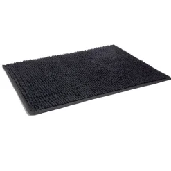 Tapis de salle de bain chenille noir 45x65cm