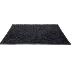 Tapis de salle de bain chenille noir 45x65cm