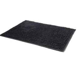 Tapis de salle de bain chenille noir 45x65cm