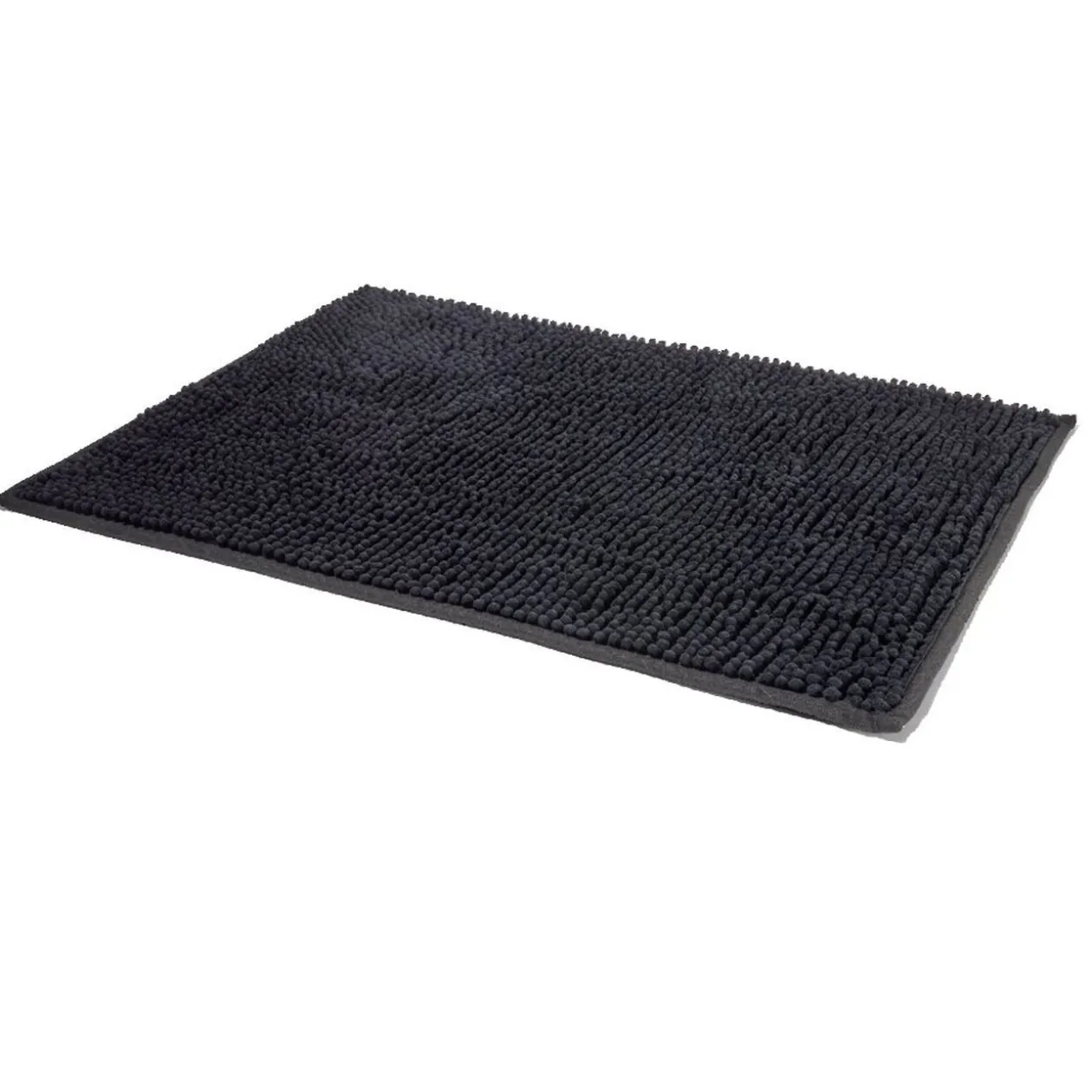 Tapis de salle de bain chenille noir 45x65cm