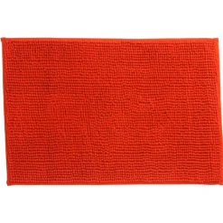 Tapis de salle de bain chenille rouge