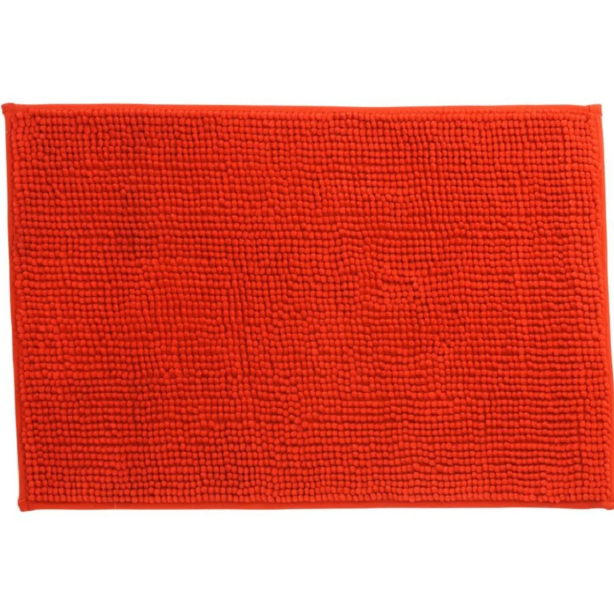 Tapis de salle de bain chenille rouge