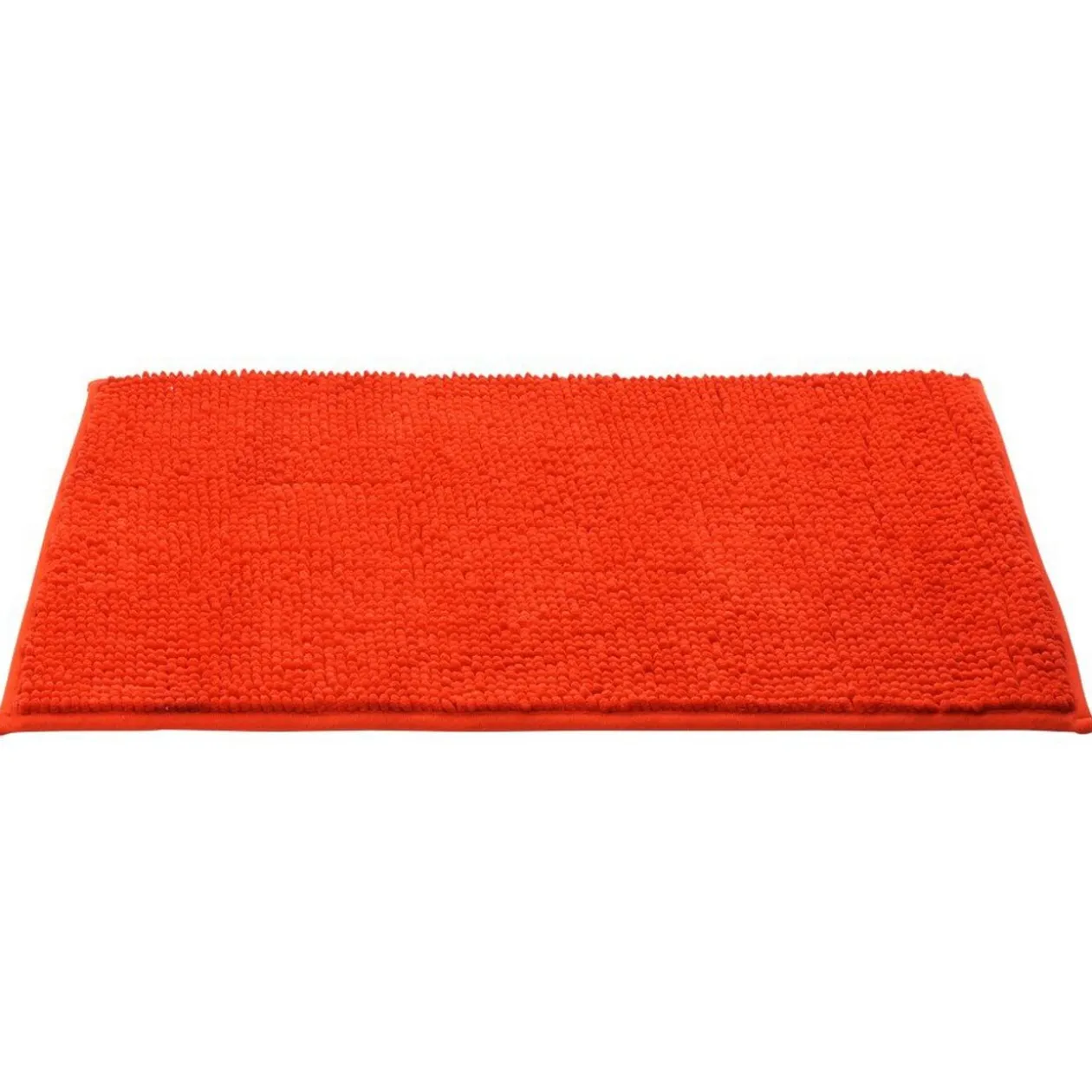Tapis de salle de bain chenille rouge